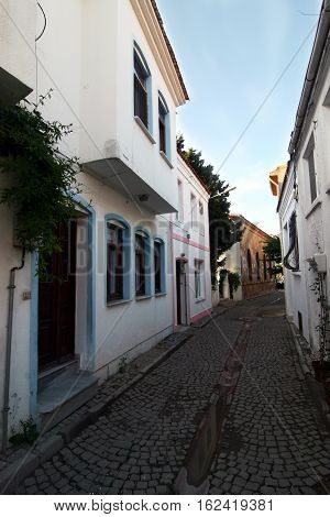 Bozcaada homes in Aegean island Bozcaada in Turkey