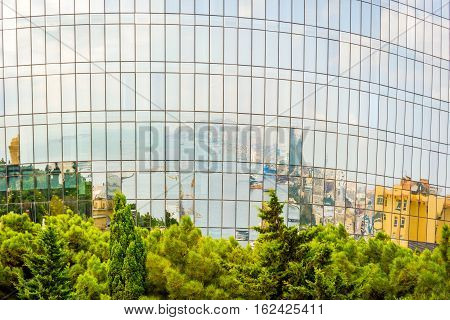 Reflection Of Baku In The Flame Towers