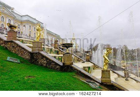 Fountains At The Peterhof Garden