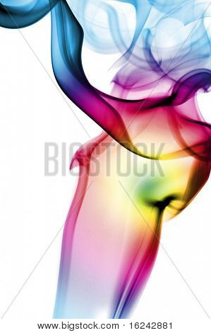 colored smoke isolated  on a white background
