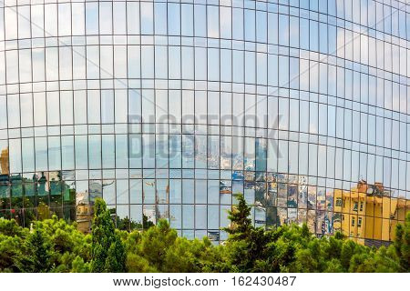 Reflection Of Baku In The Flame Towers