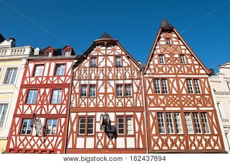 Traditional German half-timbered houses in Trier, Rhineland-Palatinate, Germany