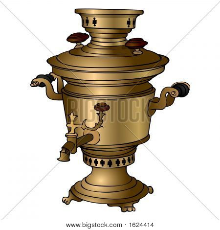 Samovar valkoisella pohjalla