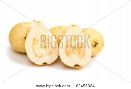 yellow guava fruit isolated on white background