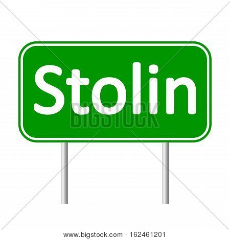 Stolin road sign isolated on white background.