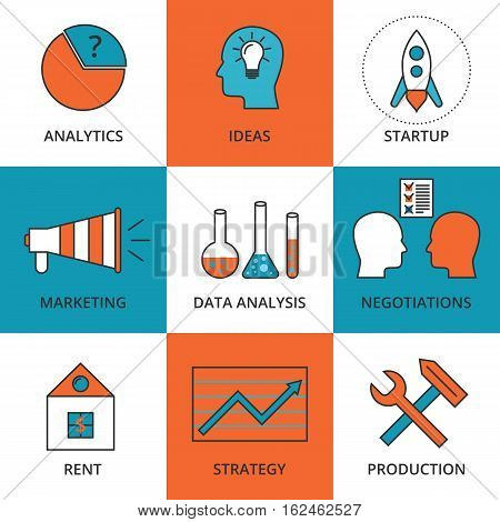Stock Vector Linear icon Business Development. Stock vector