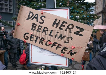 Berlin Germany - december 20, 2016: A sign saying 