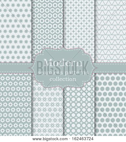 Vector illustration set of seamless modern patterns. Stock vector