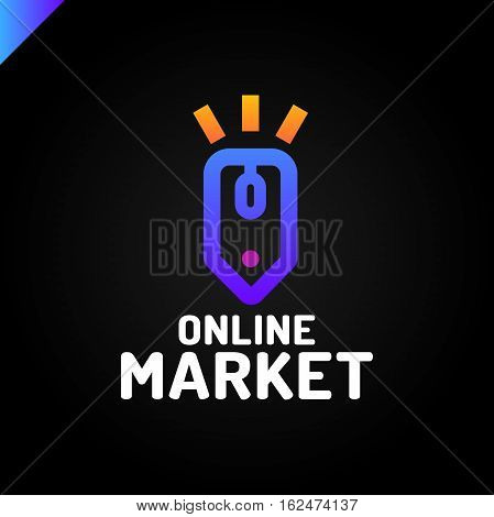 E Store Logo Concept Mouse Click And Shop Tag