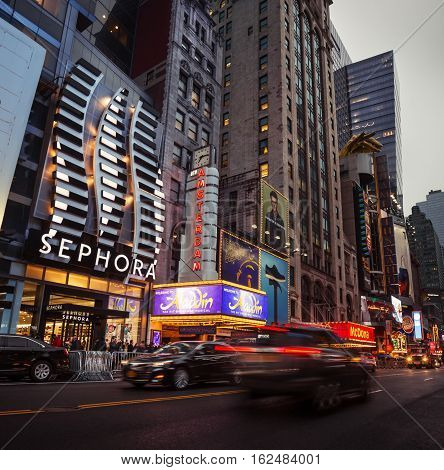 W 42Nd St In Nyc In The Evening