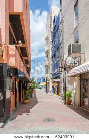 Squares And Alley Ways In Willemstad In Curacao