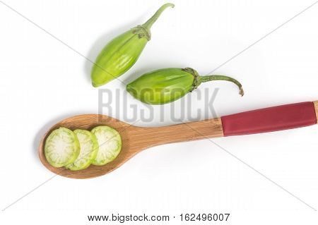 Jilo Scarlet. African Eggplant isolated on white background