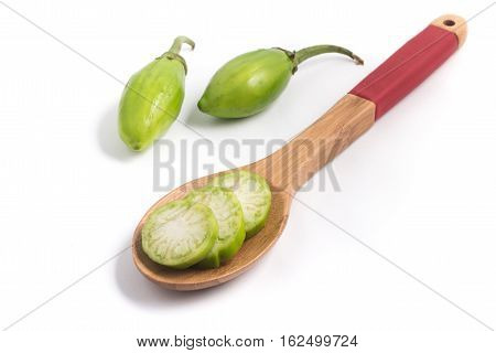 Jilo Scarlet. African Eggplant isolated on white background