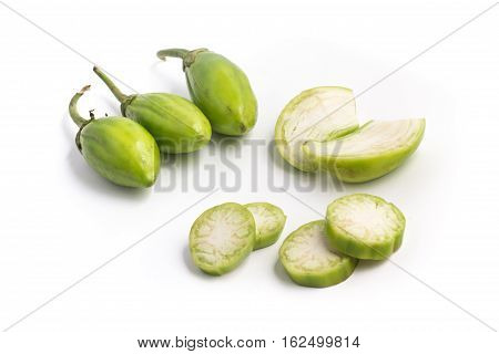 Jilo Scarlet. African Eggplant isolated on white background