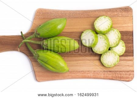 Jilo Scarlet. African Eggplant isolated on white background