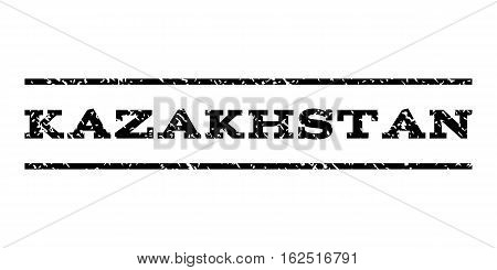 Kazakhstan watermark stamp. Text tag between horizontal parallel lines with grunge design style. Rubber seal stamp with unclean texture. Vector black color ink imprint on a white background.