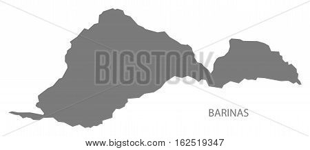 Barinas Venezuela Map in grey federal state silhouette illustration