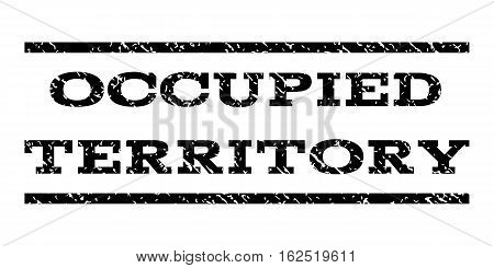 Occupied Territory watermark stamp. Text caption between horizontal parallel lines with grunge design style. Rubber seal stamp with dirty texture. Vector black color ink imprint on a white background.