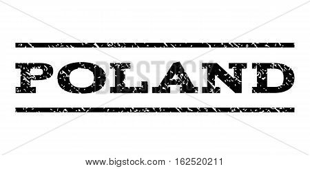 Poland watermark stamp. Text caption between horizontal parallel lines with grunge design style. Rubber seal stamp with dust texture. Vector black color ink imprint on a white background.