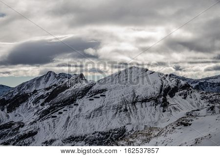 Austrian Alps covered in snow in winter time