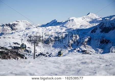 Austrian Alps covered in snow in winter time