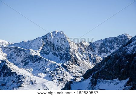 Austrian Alps covered in snow in winter time