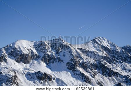 Austrian Alps covered in snow in winter time