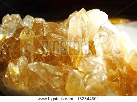 citrine semigem geode crystals geological mineral isolated