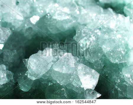aquamarine quartz semigem geode crystals geological mineral isolated