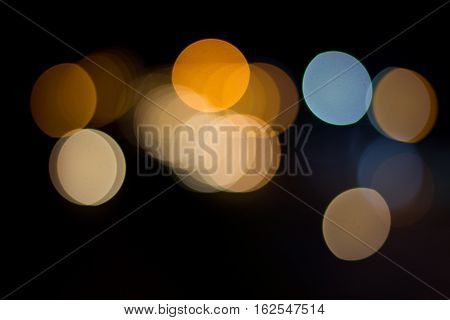 Bokeh of city lights background in Dalat Vietnam.