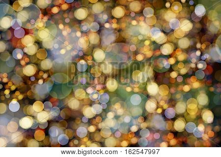 Abstract light bokeh on night street used as background