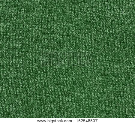 Green Color Knitting Cloth Texture.