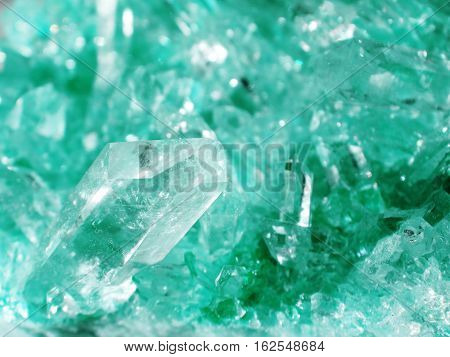 aquamarine quartz semigem geode crystals geological mineral isolated