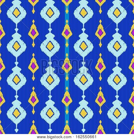 Ikat pattern seamless background in eastern style