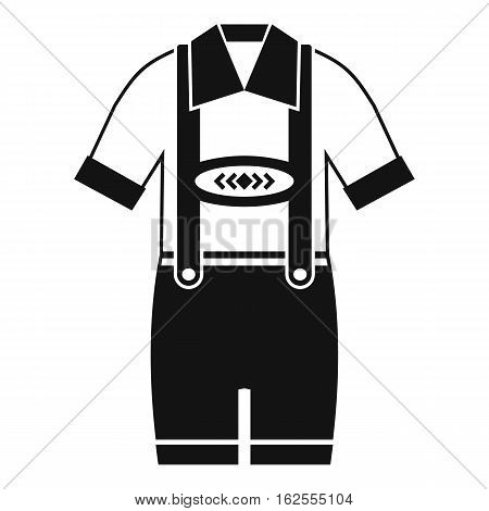 T-shirt and pants with suspenders icon. Simple illustration of t-shirt and pants with suspenders vector icon for web