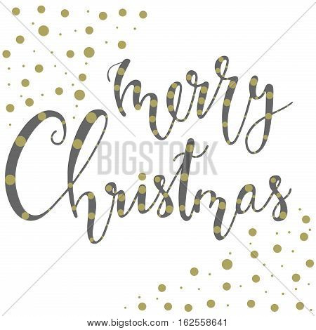 Vector. Hand drawn illustration. Merry christmas. Lettering. Vintage.