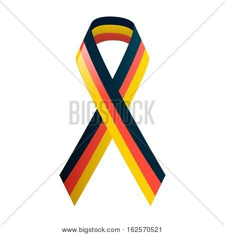 German flag. Ribbon in national colors. Black red and yellow tape. Vector illustration.