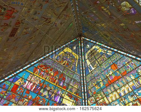 DUBAI, UAE - NOV 26: Wafi Mall in Dubai, UAE, as seen on Nov 26, 2016. Wafi City, styled after ancient Egypt, is a mixed-use development including a mall, hotel, restaurants, and residences.