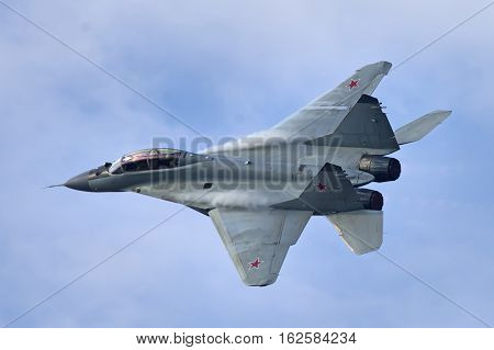 Zhukovskiy,Moscow Region, Russia - August 27,2015: Mig-29M2/Mig-35 performing aerobatics.