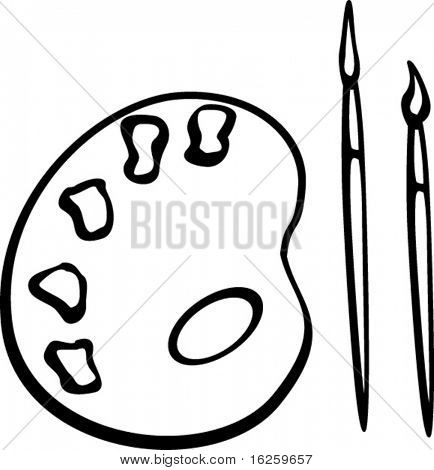 pennelli e tavolozza pittura