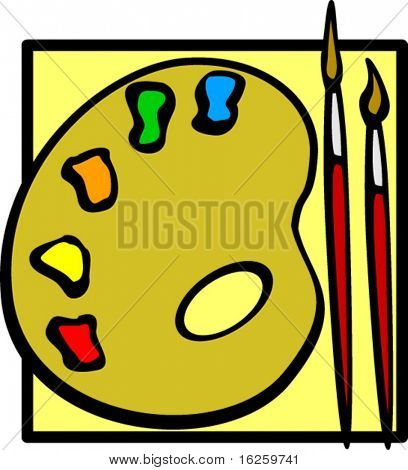 pennelli e tavolozza pittura