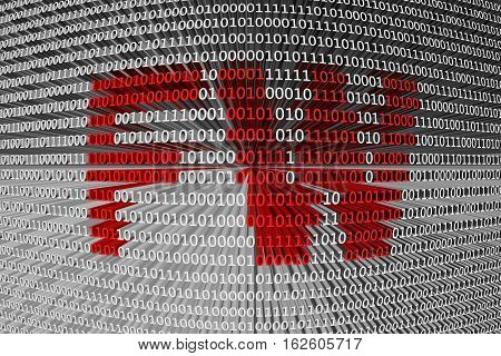FW in the form of binary code, 3D illustration