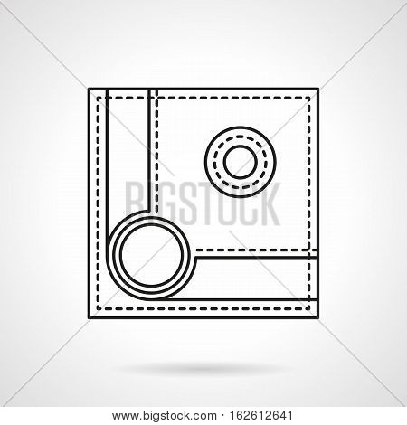 Play billiard symbol. Spotted ball near a corner pocket on a table. Pool, snooker, american or other game. Equipment for active leisure. Flat black line vector icon.