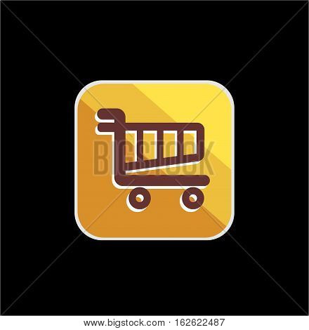 golden cart shop icon 2 with vector and illustration graphic for your icons, sign, symbol, logo, and background