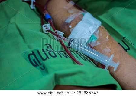 Patients with kidney disease on dialysis to perform the venipuncture.