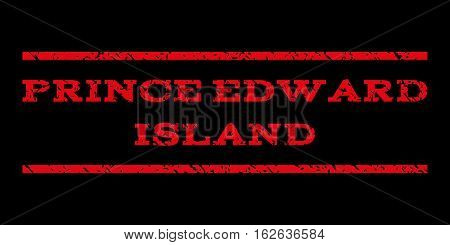 Prince Edward Island watermark stamp. Text caption between horizontal parallel lines with grunge design style. Rubber seal stamp with unclean texture.