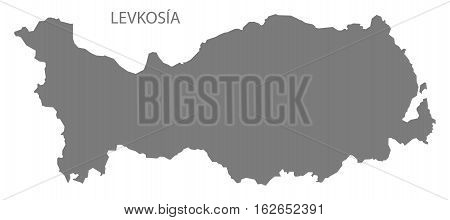 Levkosia Cyprus Map in grey silhouette illustration