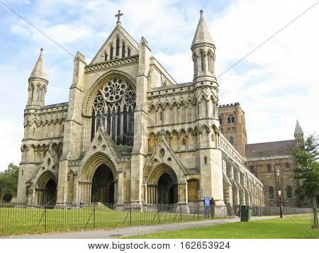 ancient cathedral of st albans in hertforshire england uk