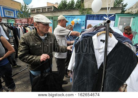 The Distribution Of Free Clothes To The Homeless