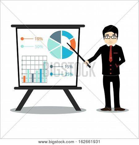 Successful Businessman Businessman Idea. Vector dezing illustration.
